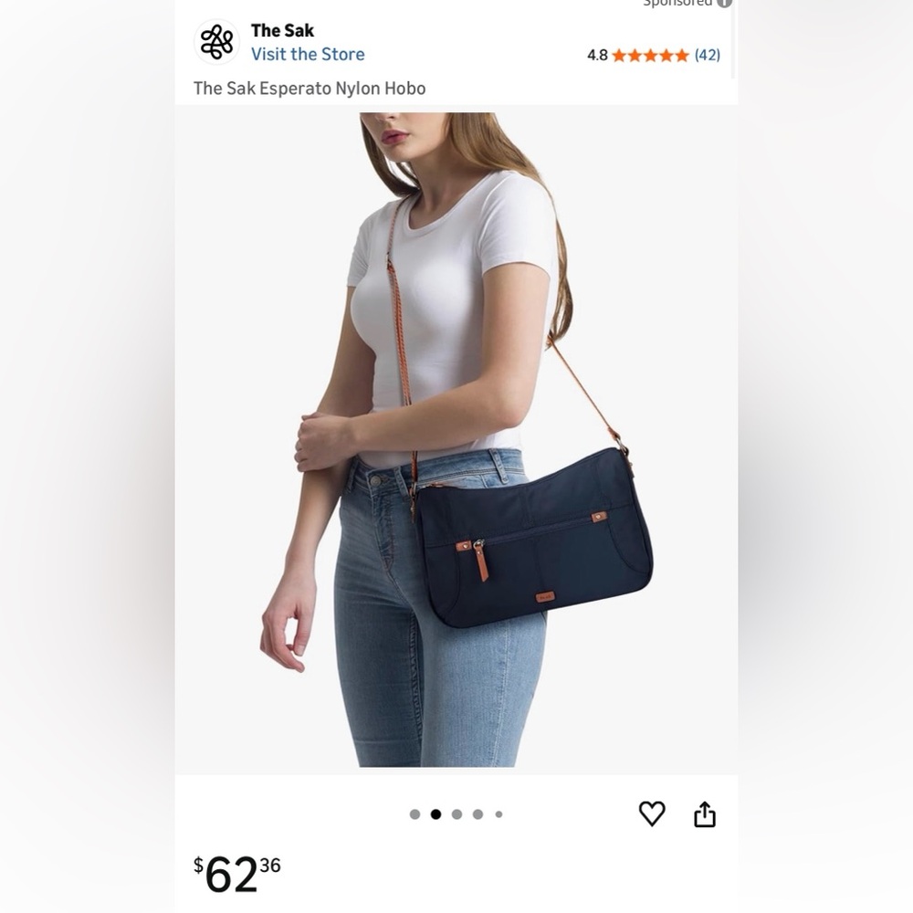 The Sak Esperato Hobo in Repreve EcoTwill Navy - Picture 3 of 13